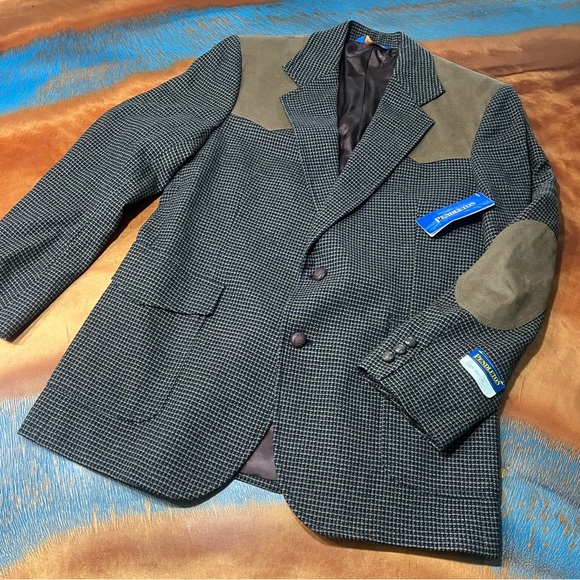 Vintage Pendleton High Grade Western Wear wool Tweed Brown Gray Blazer Jacket 40